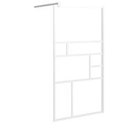 vidaXL Paroi de Douche Cloison de Baignoire Accessoire de Salle de Bain Cloison de Douche Maison Intérieur 115x195 cm ESG Verre Blanc