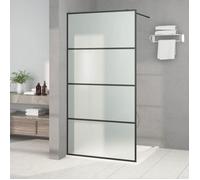 vidaXL Paroi de Douche Ecran Cloison Cabine de Douche Salle de Bain Intérieur Résistance aux Eclaboussures Noir 100x195 cm 152132