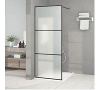 vidaXL Paroi de douche Noir 80x195 cm Verre ESG dépoli