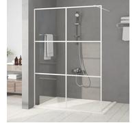 vidaXL Inloopdouchewand 140x195 cm transparant ESG-glas wit152124 Blanc G