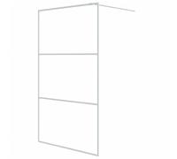 vidaXL Paroi de Douche Ecran Cloison Cabine de Douche Salle de Bain Intérieur Résistance aux Eclaboussures Blanc 115x195 cm Verre ESG Transparent