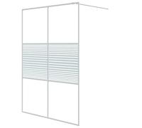 vidaXL Paroi de Douche Ecran Cloison Cabine de Douche Salle de Bain Intérieur Résistance aux Eclaboussures Blanc 140x195 cm Verre ESG Transparent