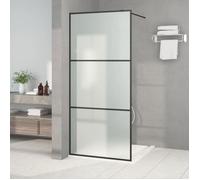 vidaXL Paroi de douche Noir 90x195 cm Verre ESG dépoli