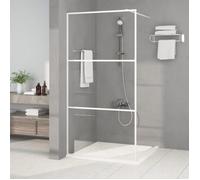 vidaXL Paroi de douche 100x195 cm Verre ESG transparent Blanc anti-éclaboussures