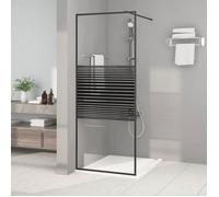 vidaXL Paroi de Douche Ecran Cloison Cabine de Douche Salle de Bain Intérieur Résistance aux Eclaboussures Noir 80x195 cm 152145