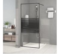 vidaXL Paroi de douche Noir 90x195 cm Verre ESG transparent