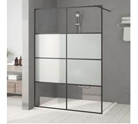 vidaXL Paroi de Douche Ecran Cloison Cabine de Douche Salle de Bain Intérieur Résistance aux Eclaboussures Noir 140x195 cm 152129