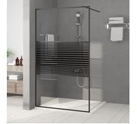 vidaXL Paroi de douche Écran 115x195 cm Noir Verre ESG transparent
