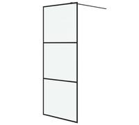 vidaXL Paroi de douche Noir 80x195 cm Verre ESG dépoli
