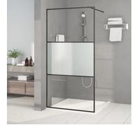 vidaXL Paroi de Douche Ecran Cloison Cabine de Douche Salle de Bain Intérieur Résistance aux Eclaboussures Noir 100x195 cm 152107