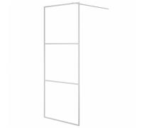 vidaXL Paroi de Douche Ecran Cloison Cabine de Douche Salle de Bain Intérieur Résistance aux Eclaboussures Argenté 80x195 cm Verre ESG Transparent