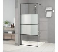 vidaXL Paroi de douche 152126 Verre ESG demi-dépoli Noir 90x195 cm Résistance aux éclaboussures