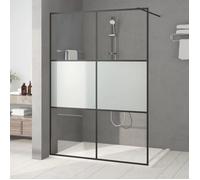vidaXL Paroi de Douche Ecran Cloison Cabine de Douche Salle de Bain Intérieur Résistance aux Eclaboussures Noir 140x195 cm 152109