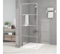 vidaXL Paroi de Douche Ecran Cloison Cabine de Douche Salle de Bain Intérieur Résistance aux Eclaboussures Argenté 80x195 cm 152135