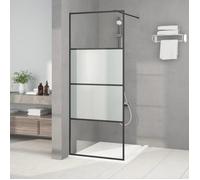 vidaXL Paroi de douche Écran cloison cabine Verre ESG demi-dépoli Noir 80x195 cm