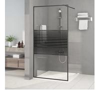 vidaXL Paroi de douche Noir 100x195 cm – Verre ESG transparent