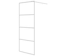 vidaXL Paroi de Douche Ecran Cloison Cabine de Douche Salle de Bain Intérieur Résistance aux Eclaboussures Blanc 80x195 cm Verre ESG Transparent