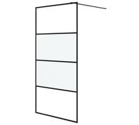 vidaXL Paroi de douche Noir 100x195 cm Verre ESG demi-dépoli