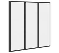 vidaXL Paroi de Douche Noir 120 x 2 x 117 cm Aluminium et PP, Paravent de Douche, Moderne et rectangulaire, Pliable, Gain de Place, Panneau Flexible pour Votre Salle de Bain