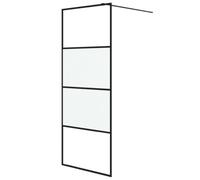 vidaXL Paroi de douche écran cloison – Verre ESG demi-dépoli Noir 80x195 cm