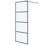 vidaXL Paroi de douche Noir 80x195 cm Verre ESG dépoli