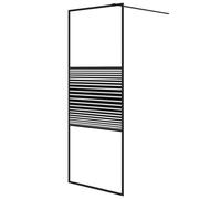 vidaXL Paroi de douche Noir 80x195 cm Verre ESG transparent