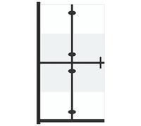vidaXL Paroi de Douche Pliable Cloison de Baignoire Accessoire de Salle de Bain Cloison de Douche Maison Intérieur Verre ESG Demi-dépoli 90x190 cm