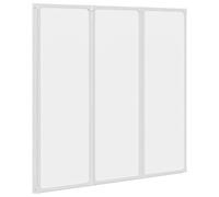 vidaXL Pare-baignoire 3 volets rétractables 140784 117 x 120 cm Cadre aluminium Joint étanche Blanc