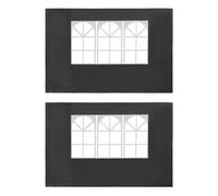 Vidaxl Paroi De Tente De Réception 2 Pcs Avec Fenêtre Pe Anthracite Gris