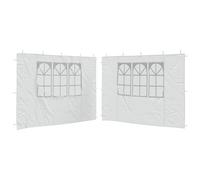 Tentwanden met raam PE wit 2 st 45113