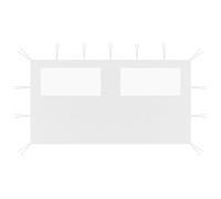 vidaXL Paroi Latérale de Belvédère avec Fenêtres Paroi Latérale de Tente de Réception Pavillon Jardin Terrasse Extérieur 4x2 m Blanc