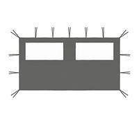 vidaXL Paroi Latérale de Belvédère avec Fenêtres Paroi Latérale de Tente de Réception Pavillon Jardin Terrasse Extérieur 4x2 m Anthracite