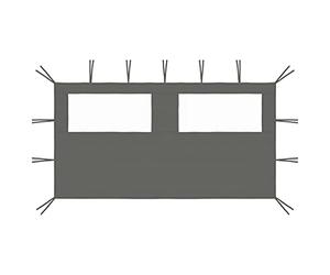 vidaXL Paroi Latérale de Belvédère avec Fenêtres Paroi Latérale de Tente de Réception Pavillon Jardin Terrasse Extérieur 4x2 m Anthracite