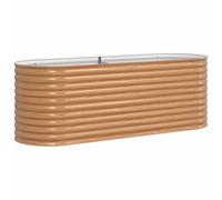 vidaXL Jardinière surélevée marron - Aspect bois - 240 x 80 x 81 cm - Acier