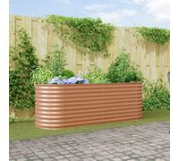 Vidaxl Parterre De Jardin Marron - Apparence Bois 240x80x81 Cm En Acier