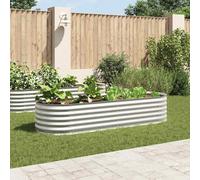 vidaXL Parterre de jardin surélevé 240x80x44 cm Acier galvanisé argenté