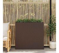 vidaXL Parterre de jardin surélevé avec 4 pots Poly rotin brun