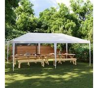 vidaXL Tente de Réception Tonnelle de Patio Chapiteau de Jardin Pavillon d'Extérieur Belvédère de Terrasse Voyages de Camping 4x6 m Blanc
