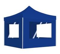Vidaxl Tente De Réception Pliable Avec Parois Aluminium 2x2 M Bleu Bleu