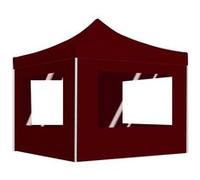 vidaXL Partytent inklapbaar met wanden 2x2 m aluminium bordeauxrood48933 Bordeaux G