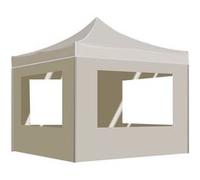 Partytent inklapbaar met wanden 2x2 m aluminium crÃme48930