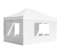 Vidaxl Tente De Réception Pliable Avec Parois Aluminium 4,5x3 M Blanc Blanc