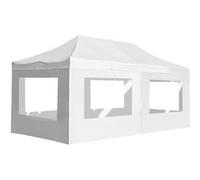 Vidaxl Tente De Réception Pliable Avec Parois Aluminium 6 X 3 M Blanc Blanc