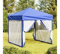 vidaXL Tente de Réception Pliable avec Parois Belvédère de Camping Pavillon d'Extérieur Tonnelle de Jardin Chapiteau Patio Bleu 2x2 m
