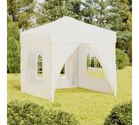 Vidaxl Tente De Réception Pliable Avec Parois Crème 2x2 M