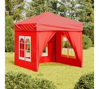 vidaXL Tente de réception pliable avec parois Rouge 2x2 m Rouge