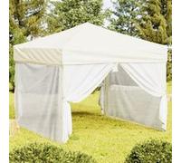 Vidaxl Tente De Réception Pliable Avec Parois Crème 3x3 M
