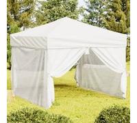 Vidaxl Tente De Réception Pliable Avec Parois Blanc 3x3 M