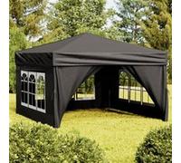 vidaXL Tente de réception pliante 3x3 m avec parois Noir