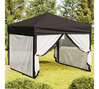 Vidaxl Tente De Réception Pliable Avec Parois Noir 3x3 M